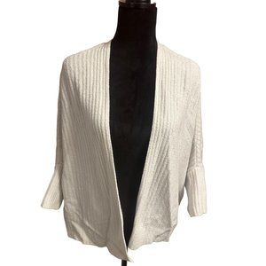 Barefoot Dreams Cozy‎ Chic Lite Ribbed Design White 1X Shrug